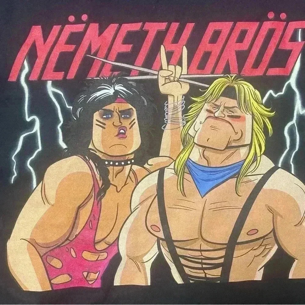 Mens wresting short sleeve black shirt Nemeth Bros Wrestling size Medium - Picture 2 of 7